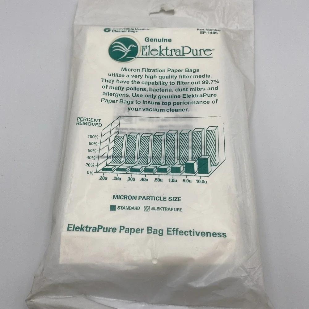 Elektrapure EP1405 Vacuum Sunbeam 410B Paper bags Pack Of 6‎
